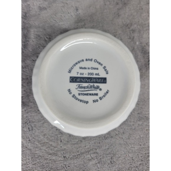 Corningware French White Stoneware Ramekin Dish 7 oz 200 mL Microwave Oven Safe - Picture 6 of 9
